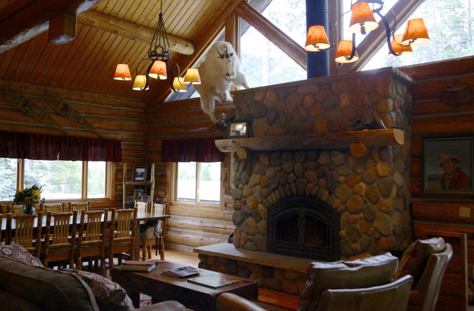 The cozy lodge at Covered Wagon Ranch is a great place to relax