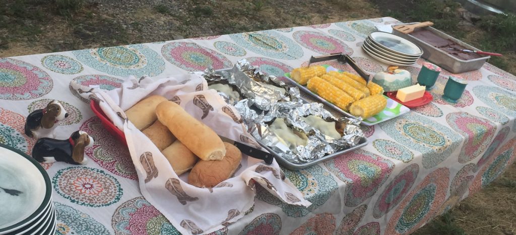 Photo of a Dude Ranch meal served outdoors.