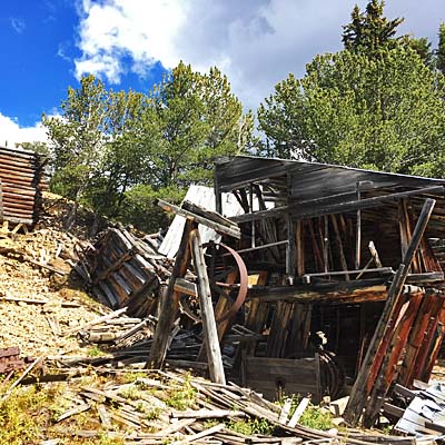 historic mining cabin near Blue Lake