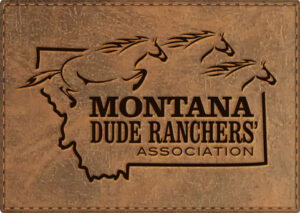 Montana Dude Ranchers Logo embossed in Leather